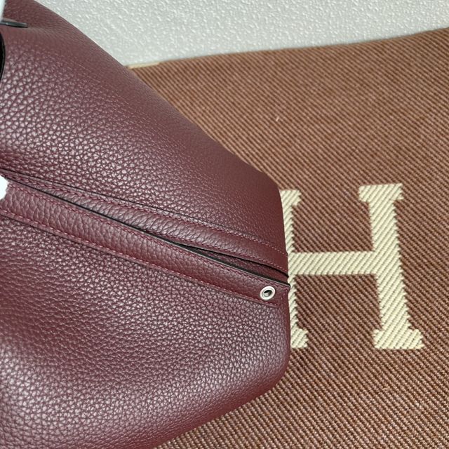 Hermes original togo leather picotin lock bag HP0022 bordeaux