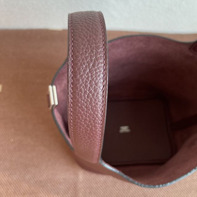 Hermes original togo leather picotin lock bag HP0022 bordeaux