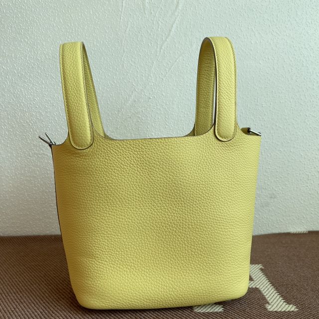 Hermes original togo leather small picotin lock bag HP0018 jaune poussin