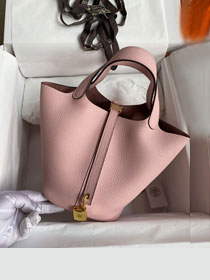 Hermes original togo leather small picotin lock bag HP0018 pink