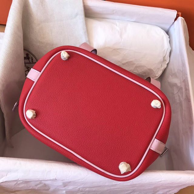 Hermes original togo leather picotin lock bag HP0022 red&pink