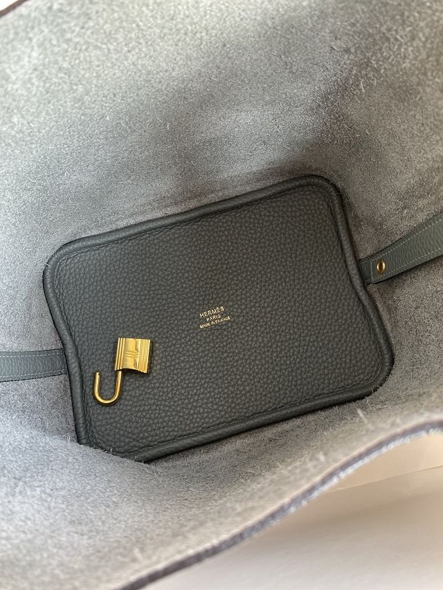 Hermes original togo leather picotin lock bag HP0022 vert amande