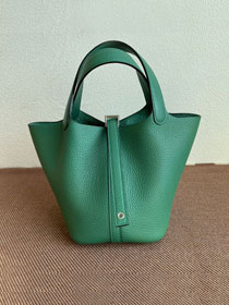 Hermes original togo leather small picotin lock bag HP0018 vert verigo