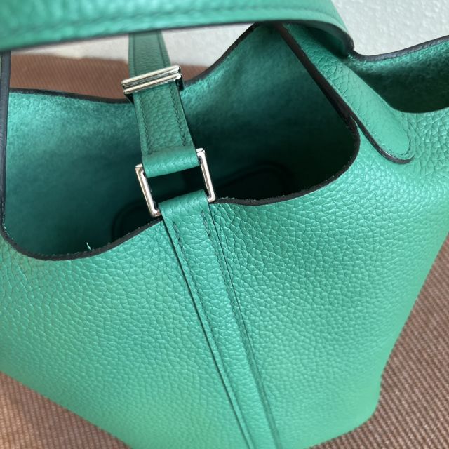Hermes original togo leather small picotin lock bag HP0018 vert verigo