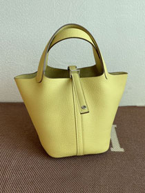 Hermes original togo leather picotin lock bag HP0022 jaune poussin