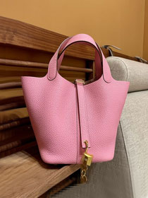 Hermes original togo leather picotin lock bag HP0022 pink