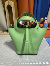 Hermes original togo leather picotin lock bag HP0022 vert criquet