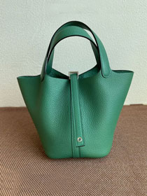 Hermes original togo leather picotin lock bag HP0022 vert verigo