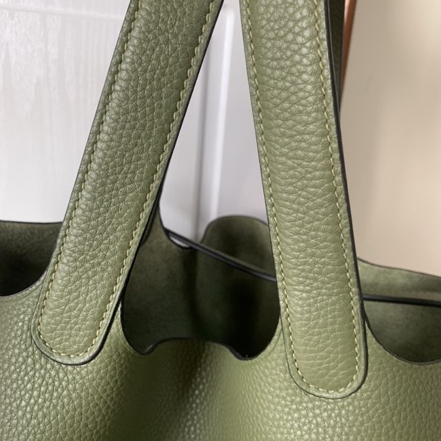 Hermes original togo leather picotin lock bag HP0022 army green