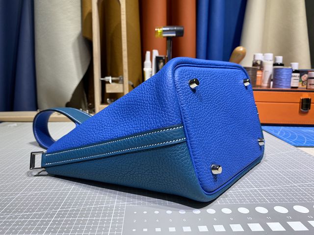 Hermes original togo leather small picotin lock bag HP0018 blue