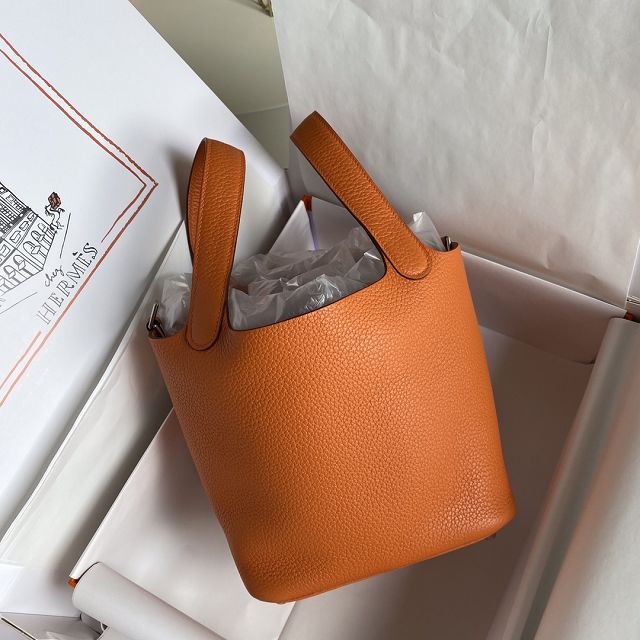 Hermes original togo leather picotin lock bag HP0022 orange