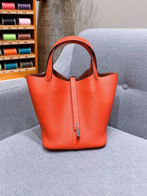 Hermes original togo leather small picotin lock bag HP0018 red