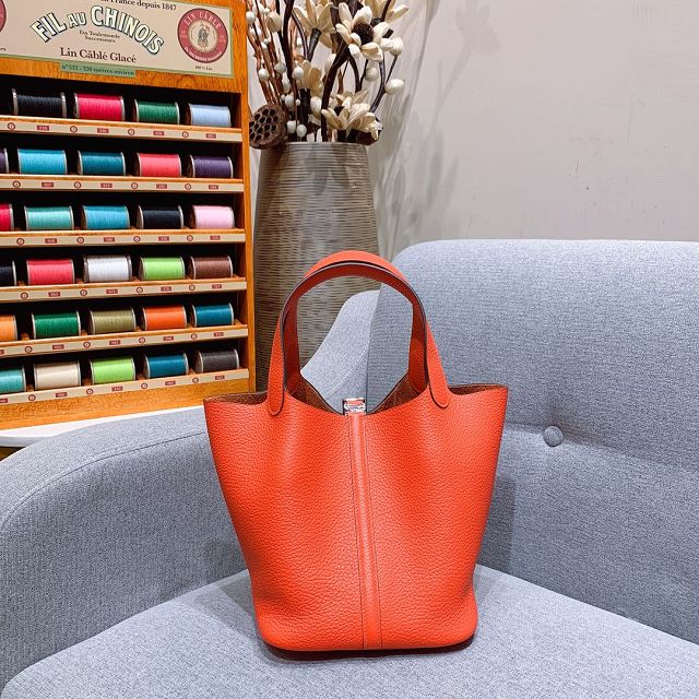 Hermes original togo leather picotin lock bag HP0022 red