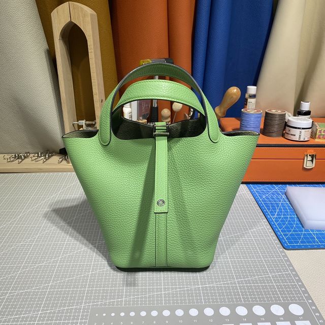 Hermes original togo leather picotin lock bag HP0022 vert criquet