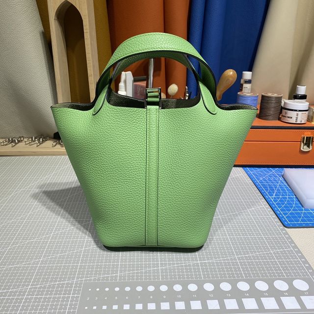 Hermes original togo leather small picotin lock bag HP0018 vert criquet