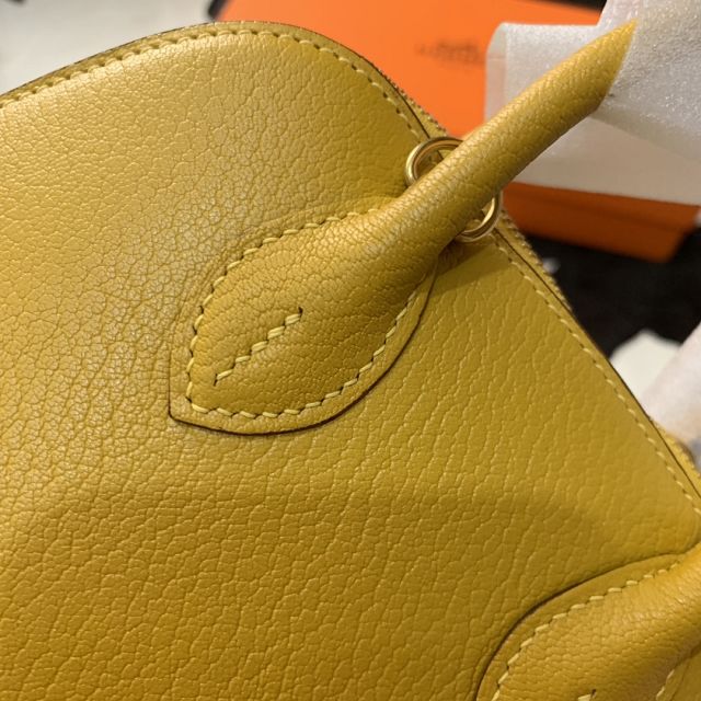 Hermes original chevre leather mini bolide bag H018 amber