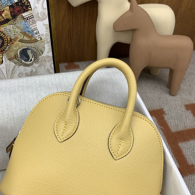 Hermes original chevre leather mini bolide bag H018 foin 