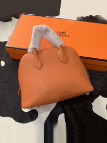 Hermes original chevre leather mini bolide bag H018 orange