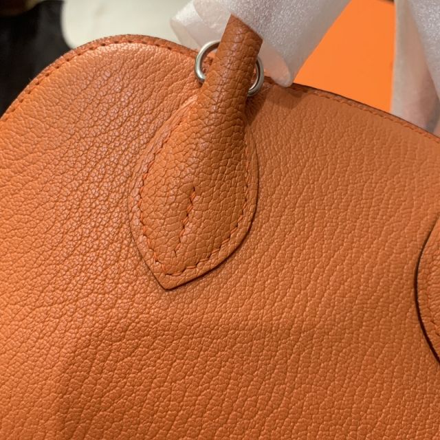 Hermes original chevre leather mini bolide bag H018 orange