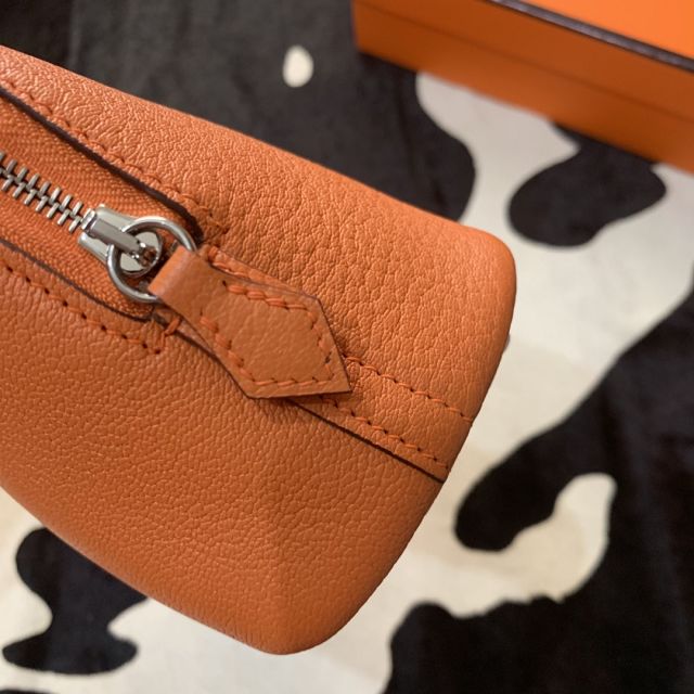 Hermes original chevre leather mini bolide bag H018 orange