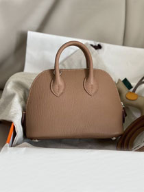 Hermes original chevre leather mini bolide bag H018 quebracho 
