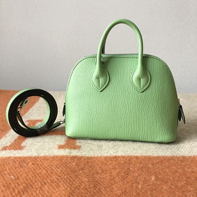 Hermes original chevre leather mini bolide bag H018 vert criquet