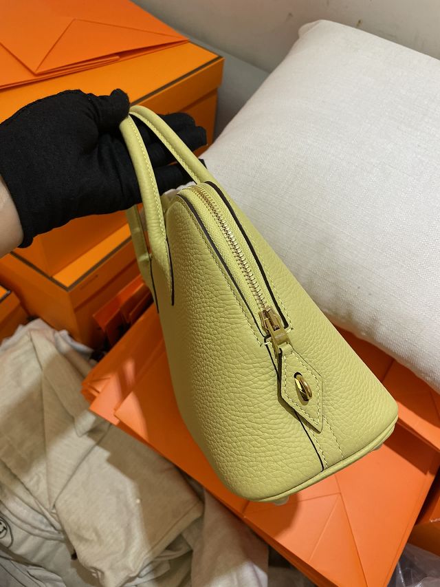 Hermes original togo leather bolide 25 bag B025 jaune poussin