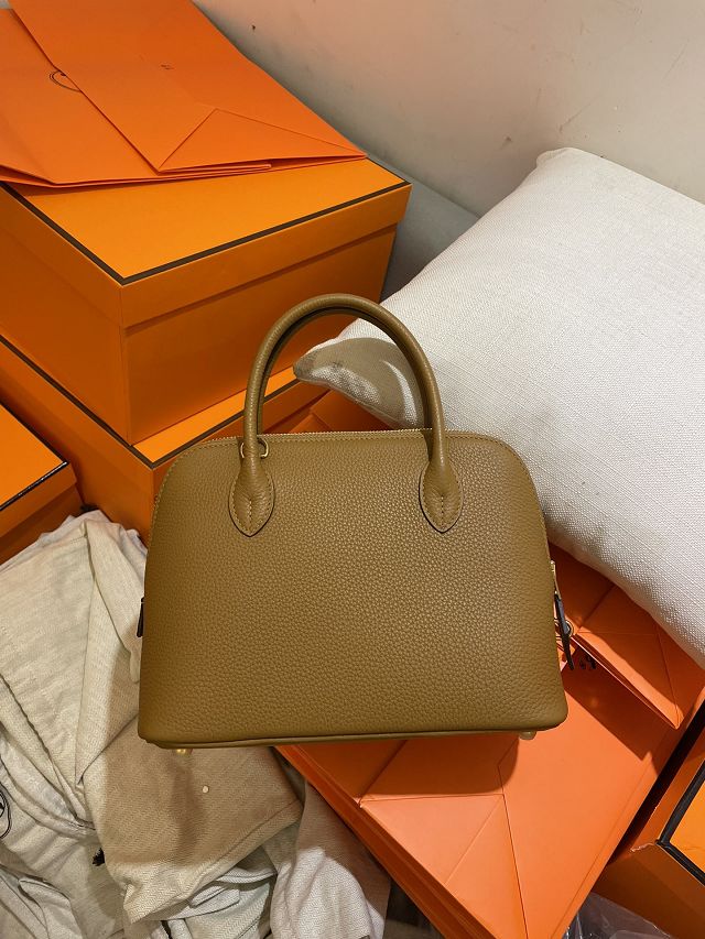 Hermes original togo leather bolide 25 bag B025 sesame