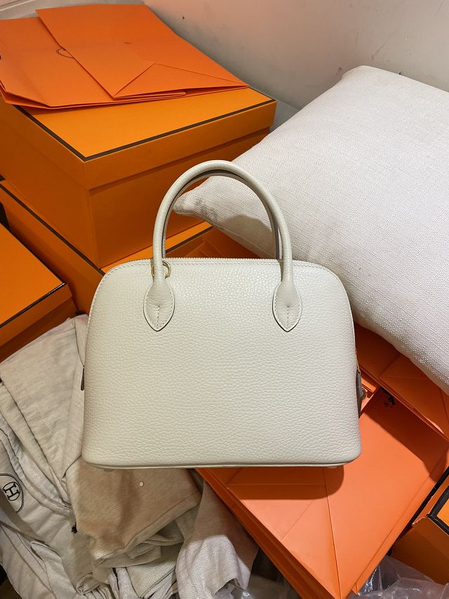 Hermes original togo leather bolide 25 bag B025 white