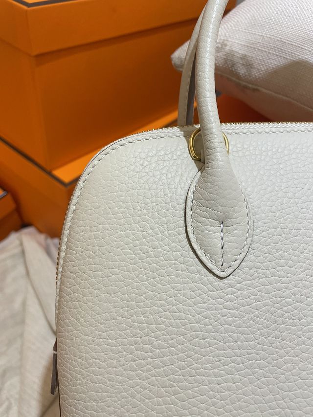 Hermes original togo leather bolide 25 bag B025 white