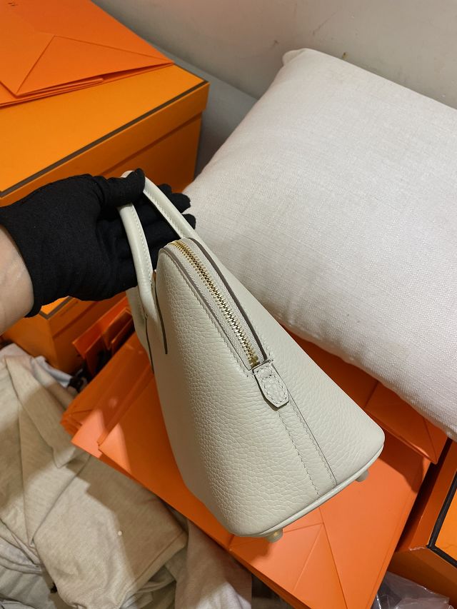 Hermes original togo leather bolide 25 bag B025 white