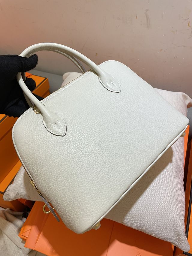 Hermes original togo leather bolide 25 bag B025 white