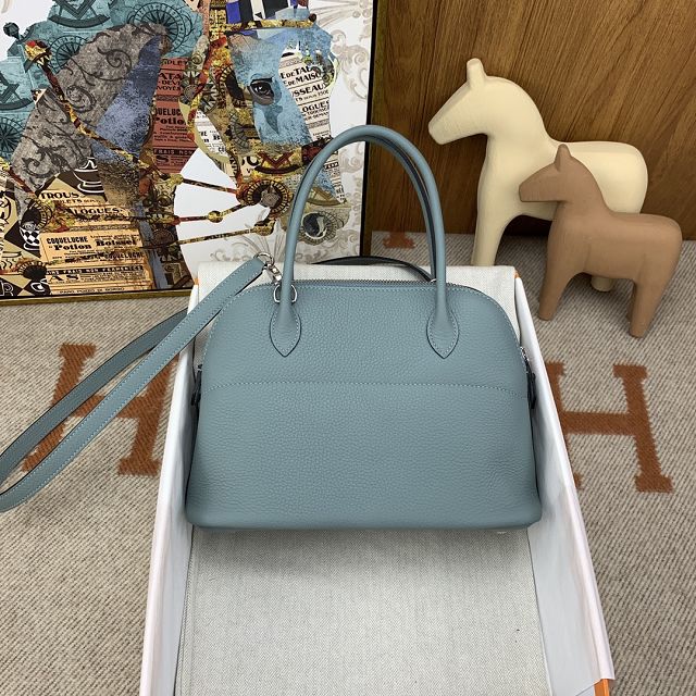 Hermes original togo leather medium bolide 31 bag B031 ciel