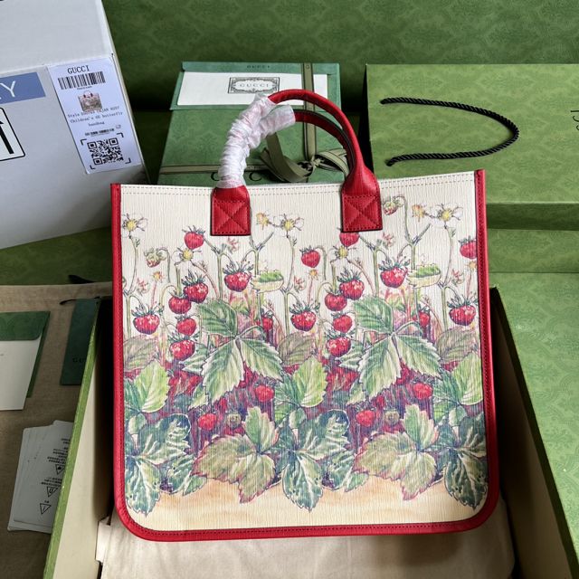 GG origianl canvas medium tote bag 550763 red