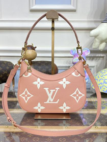 2023 Louis vuitton original calfskin bagatelle BB hobo bag M46301 trianon pink