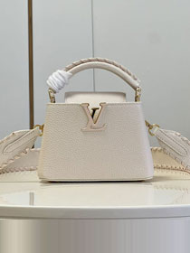 Louis vuitton original calfskin capucines mini handbag M21129 white