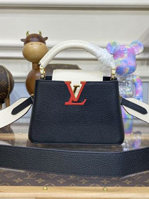 Louis vuitton original calfskin capucines mini handbag M48865 black&white