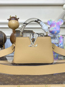 Louis vuitton original calfskin capucines mini handbag M55986 apricot