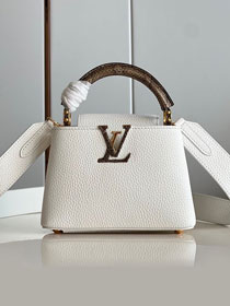 Louis vuitton original calfskin capucines mini handbag M55986 white