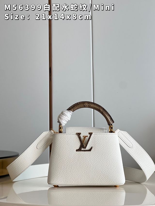 Louis vuitton original calfskin capucines mini handbag M55986 white