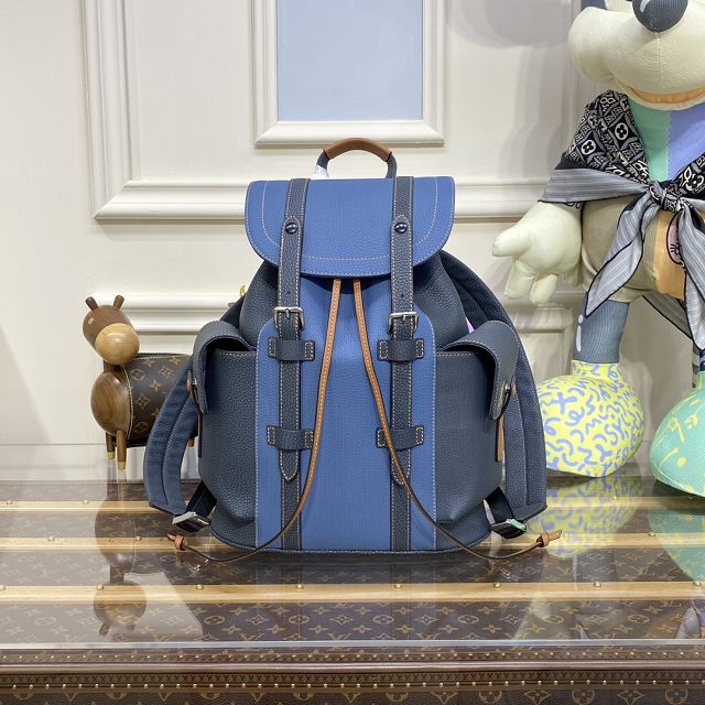 Louis vuitton original calfskin christopher backpack gm M46335 blue