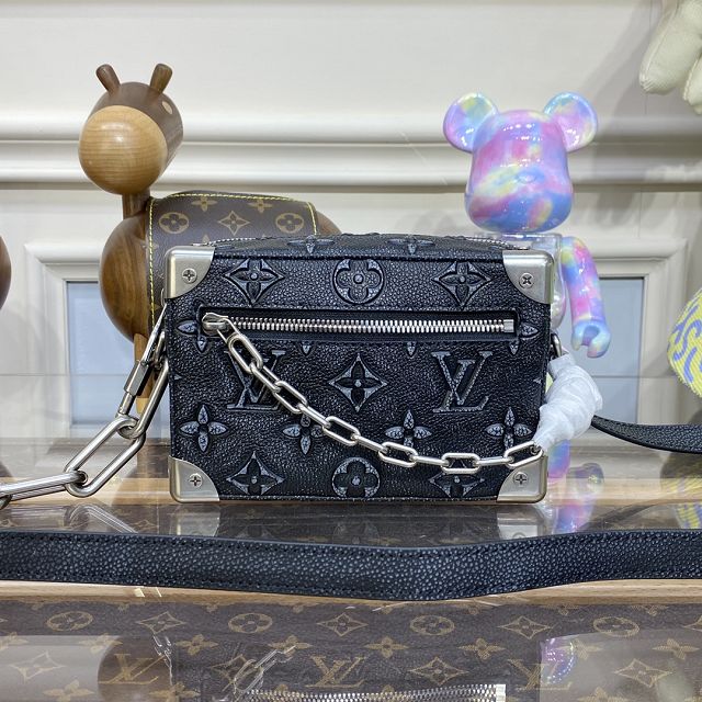 Louis vuitton original calfskin mini soft trunk M21368 black