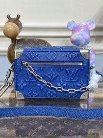 Louis vuitton original calfskin mini soft trunk M21368 blue