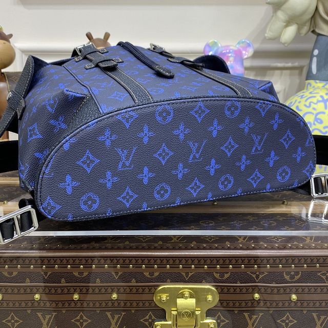 Louis vuitton original canvas christopher backpack gm M46338 blue