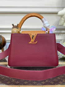 Louis vuitton original calfskin capucines BB handbag M58671 burgundy