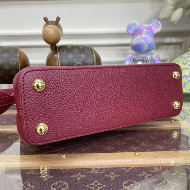 Louis vuitton original calfskin capucines BB handbag M58671 burgundy