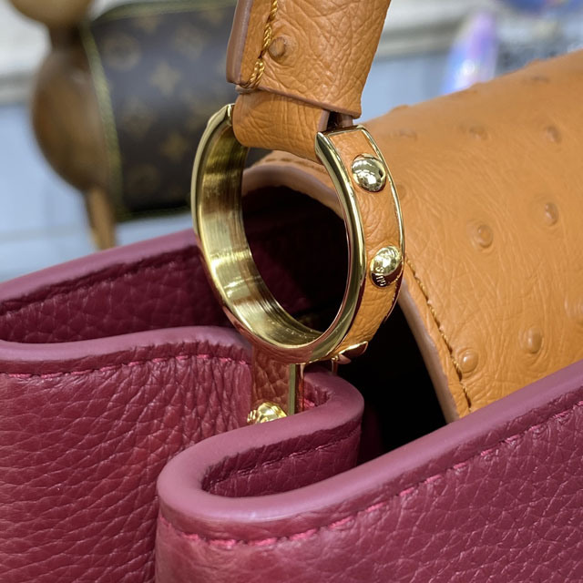 Louis vuitton original calfskin capucines BB handbag M58671 burgundy