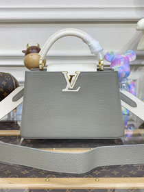 Louis vuitton original calfskin capucines BB handbag M58671 grey&white