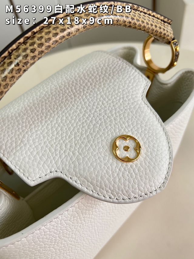 Louis vuitton original calfskin capucines BB handbag M92668 white