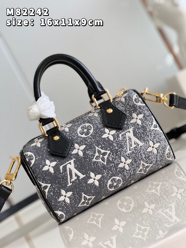 2023 Louis vuitton original denim nano speedy M82242 grey